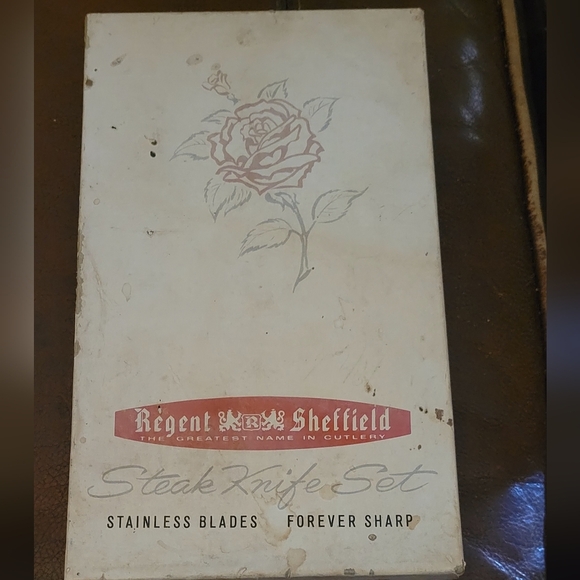 Regent Sheffield Steak Knife Set of 6 Stainless Steel Forever Sharp Original Box - Picture 2 of 8